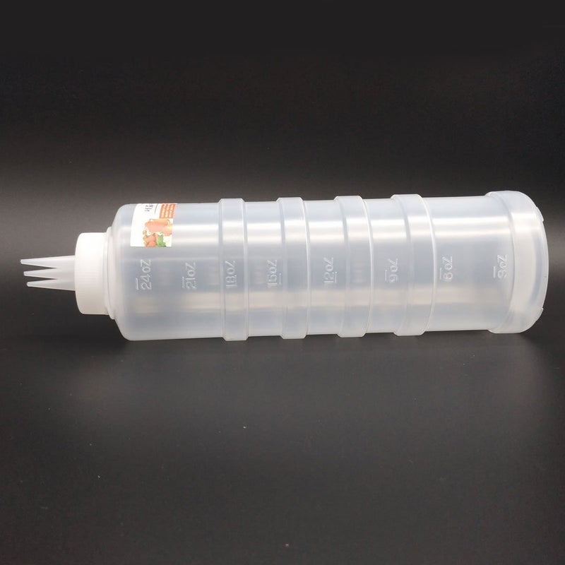 SUPIA 3 Hole Sauce Condiment Bottles Squeeze Dispenser Ketchup Salad Cruet Bin Oil Vinegar Bottle Kitchen Accessory (White 24oz - 700ml) - Image 2